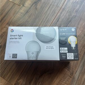 GE Smart Light Starter Kit with C-Life Smart Bulb Google Home Mini